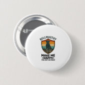 Bullmastiff Mach mich glücklich Hund Shield Retro Button (Vorne & Hinten)