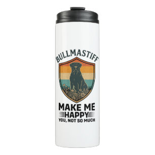Bullmastiff Mach mich glücklich Hund Shield Retro Thermosbecher