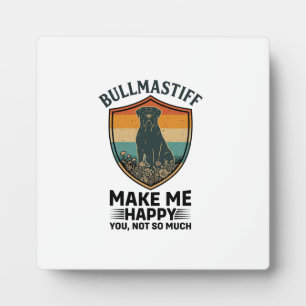 Bullmastiff Mach mich glücklich Hundeschild Retro- Fotoplatte