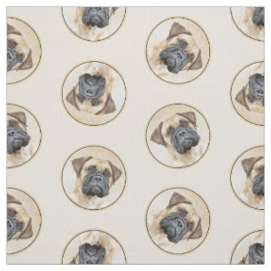 Bullmastiff Malerei Fawn Red Sable Niedlich Hunde  Stoff