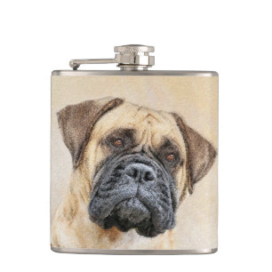 Bullmastiff-Malerei - Niedliche Original Dog Art Flachmann