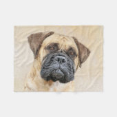 Bullmastiff-Malerei - Niedliche Original Dog Art Fleecedecke (Vorderseite (Horizontal))