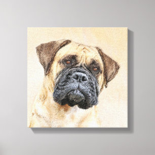 Bullmastiff-Malerei - Niedliche Original Dog Art Leinwanddruck