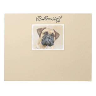 Bullmastiff-Malerei - Niedliche Original Dog Art Notizblock