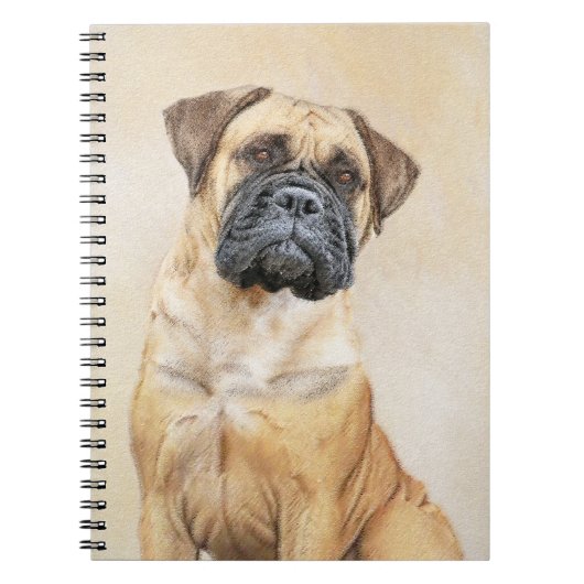 Bullmastiff-Malerei - Niedliche Original Dog Art Notizblock (Vorderseite)