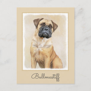 Bullmastiff-Malerei - Niedliche Original Dog Art Postkarte