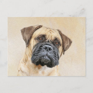 Bullmastiff-Malerei - Niedliche Original Dog Art Postkarte