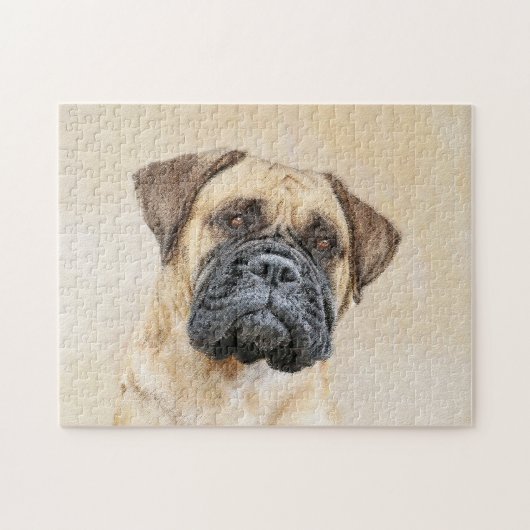 Bullmastiff-Malerei - Niedliche Original Dog Art Puzzle (Horizontal)