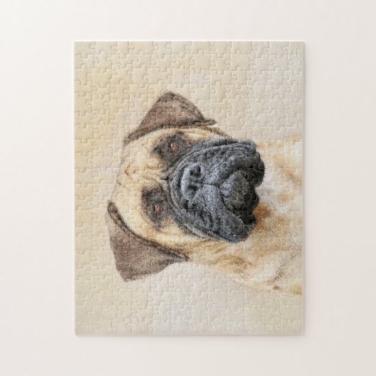 Bullmastiff-Malerei - Niedliche Original Dog Art Puzzle (Vertikal)