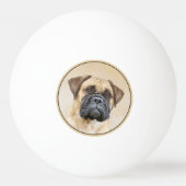 Bullmastiff-Malerei - Niedliche Original Dog Art Tischtennisball (Rückseite)