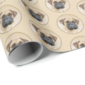 Bullmastiff-Malerei - Niedliche Original Hunde-Kun Geschenkpapier (Rolleneckpunkt)