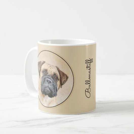 Bullmastiff-Malerei - Niedliche Original Hunde-Kun Kaffeetasse (Vorderseite Links)