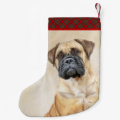 Bullmastiff-Malerei - Niedliche Original Hunde-Kun Kleiner Weihnachtsstrumpf (Rückseite)