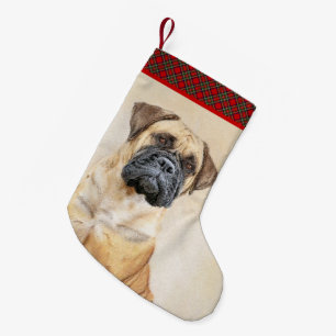 Bullmastiff-Malerei - Niedliche Original Hunde-Kun Kleiner Weihnachtsstrumpf