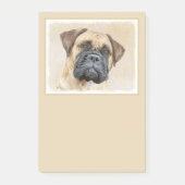 Bullmastiff-Malerei - Niedliche Original Hunde-Kun Post-it Klebezettel (Vorderseite)