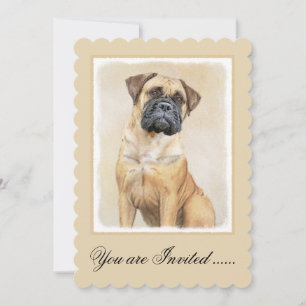 Bullmastiff-Malerei - Süße originelle Hundekunst Einladung
