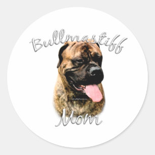 Bullmastiff-Mama 2 Runder Aufkleber