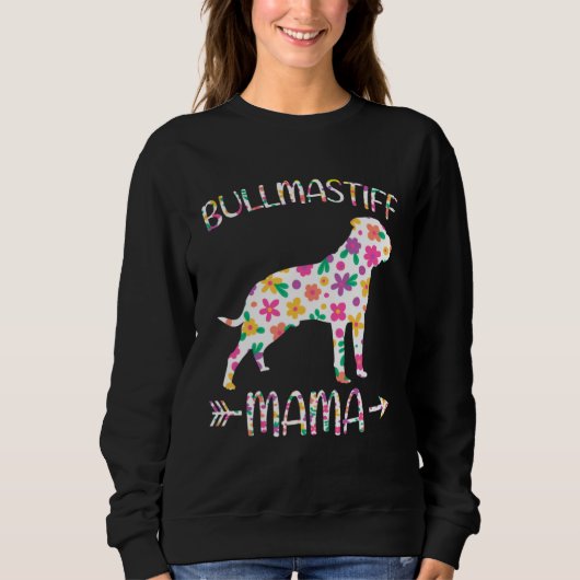 Bullmastiff Mama Floral Dog Mom Mothers Day Sweatshirt (Vorderseite)