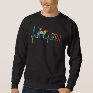 Bullmastiff Mama Vater Heartbeat Gefärbte Krawatte Sweatshirt