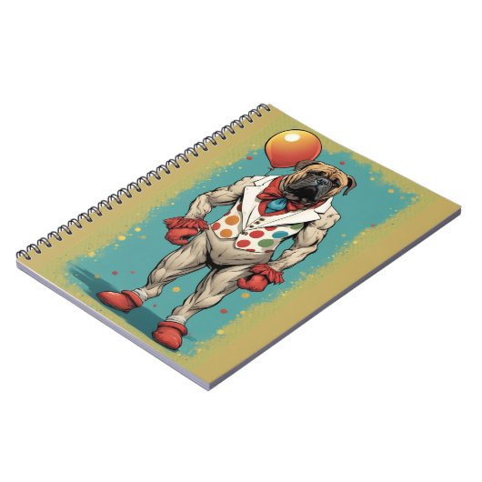 Bullmastiff mit Ballonheft Notizblock (Linke Seite)