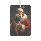Bullmastiff mit Weihnachtsmann Weihnachten Autolufterfrischer (Rückseite)