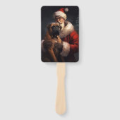 Bullmastiff mit Weihnachtsmann Weihnachten Fächer (Vorderseite)