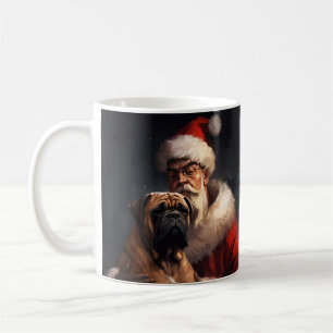 Bullmastiff mit Weihnachtsmann Weihnachten Kaffeetasse