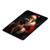 Bullmastiff mit Weihnachtsmann Weihnachten Magnet (Linke Seite)