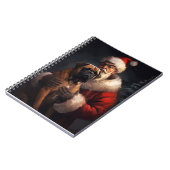 Bullmastiff mit Weihnachtsmann Weihnachten Notizblock (Linke Seite)