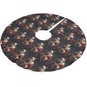 Bullmastiff mit Weihnachtsmann Weihnachten Polyester Weihnachtsbaumdecke (Schrägansicht)