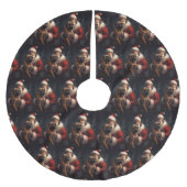 Bullmastiff mit Weihnachtsmann Weihnachten Polyester Weihnachtsbaumdecke (Vorderseite)