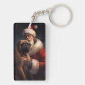 Bullmastiff mit Weihnachtsmann Weihnachten Schlüsselanhänger (Rückseite)