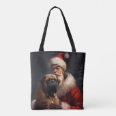 Bullmastiff mit Weihnachtsmann Weihnachten Tasche (Rückseite)