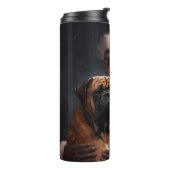 Bullmastiff mit Weihnachtsmann Weihnachten Thermosbecher (Nach links gedreht)