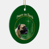 Bullmastiff Peace Keramik Ornament (Rechts)