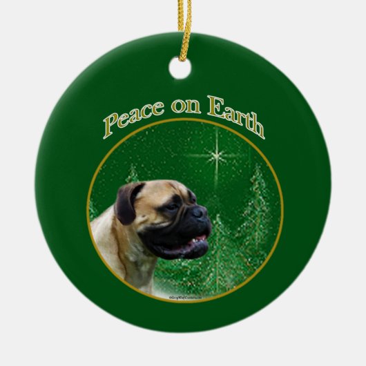 Bullmastiff Peace Keramik Ornament (Vorne)