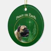Bullmastiff Peace Keramik Ornament (Links)