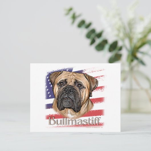 Bullmastiff Postkarte (Stehend Vorderseite)