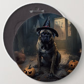Bullmastiff Pumpkins Halloween Beängstigend Button (Vorne & Hinten)