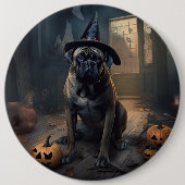 Bullmastiff Pumpkins Halloween Beängstigend Button (Vorderseite)