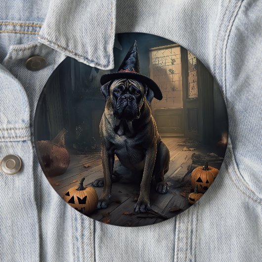 Bullmastiff Pumpkins Halloween Beängstigend Button (Beispiel)