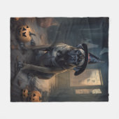 Bullmastiff Pumpkins Halloween Beängstigend Fleecedecke (Vorderseite (Horizontal))