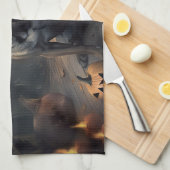 Bullmastiff Pumpkins Halloween Beängstigend Geschirrtuch (Viertel Falte)