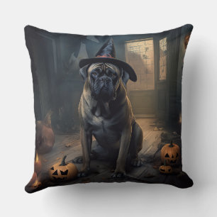 Bullmastiff Pumpkins Halloween Beängstigend Kissen