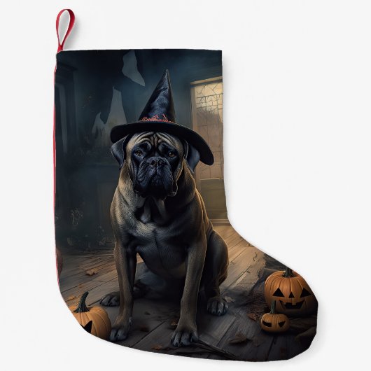 Bullmastiff Pumpkins Halloween Beängstigend Kleiner Weihnachtsstrumpf (Vorderseite)