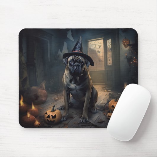 Bullmastiff Pumpkins Halloween Beängstigend Mousepad (Mit Mouse)