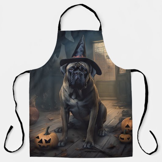 Bullmastiff Pumpkins Halloween Beängstigend Schürze (Vorderseite)