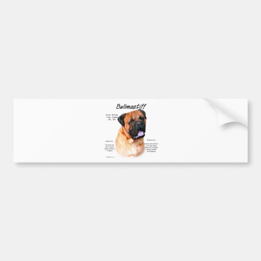 Bullmastiff (rot) History Design Autoaufkleber (Vorne)