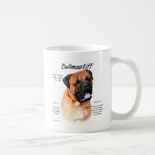 Bullmastiff (rot) History Design Kaffeetasse (Rechts)