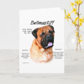 Bullmastiff (rot) History Design Karte (Gelbe Blume)